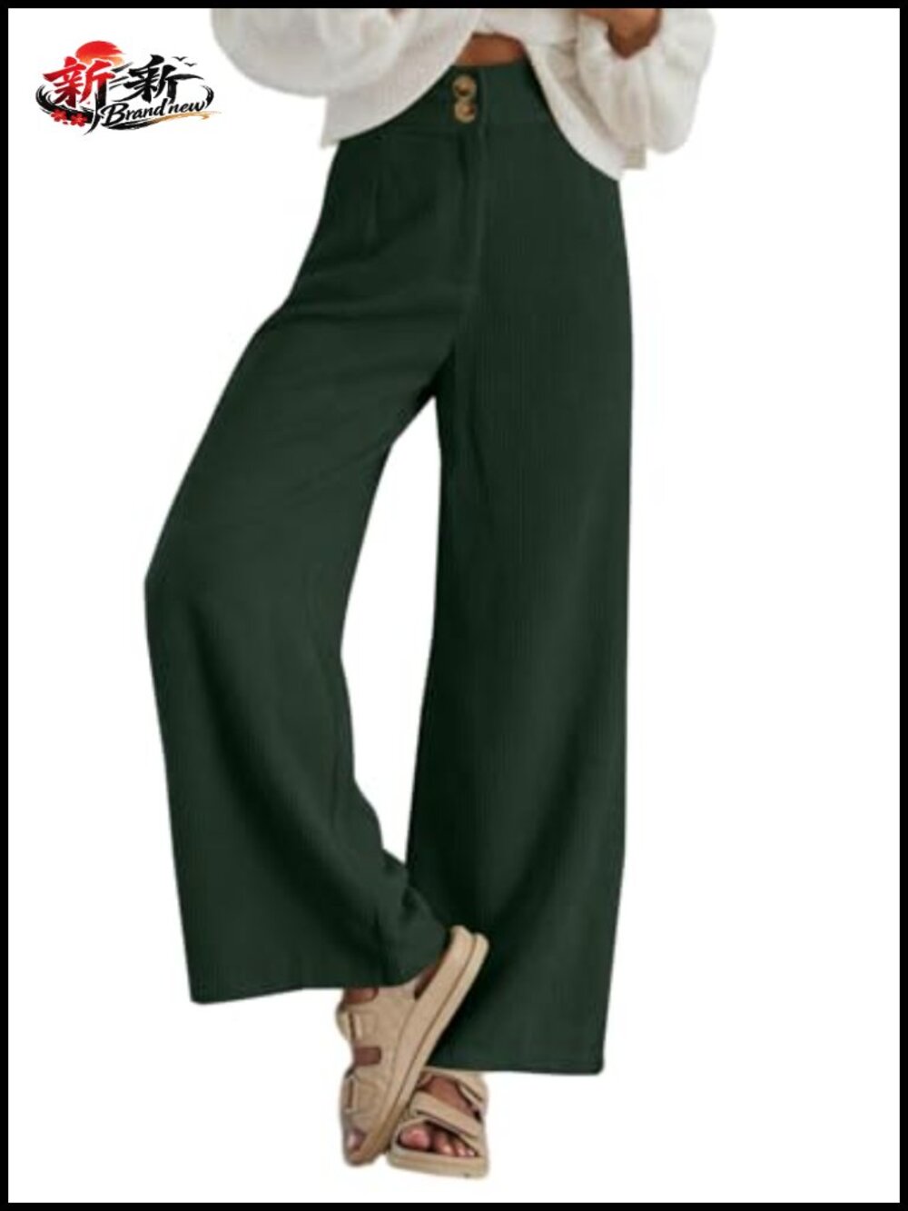 Corduroy Wide Leg Cargo Pants with Pockets High Waisted